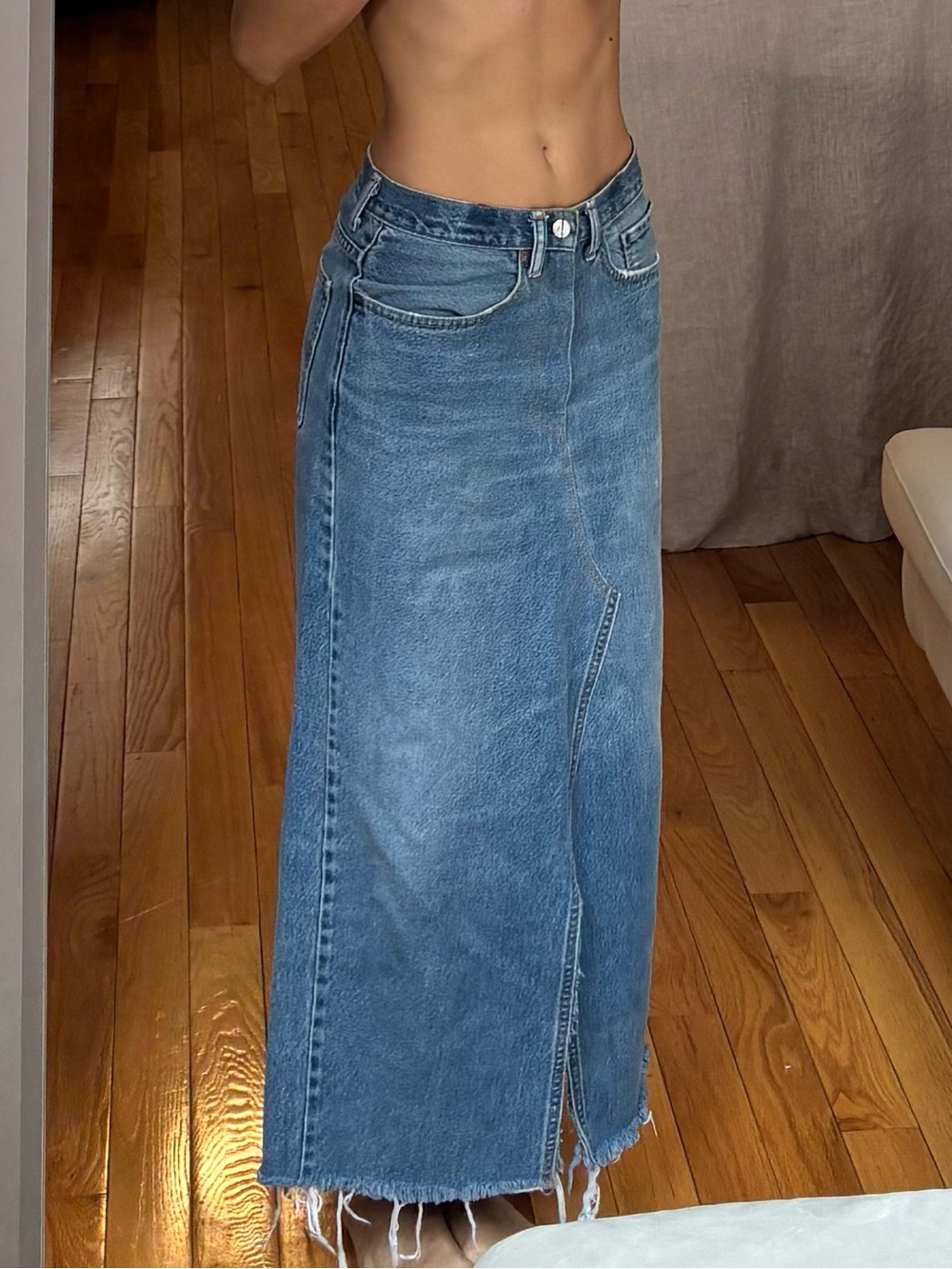LEVI’S Upcycled Long Denim Maxi Skirt